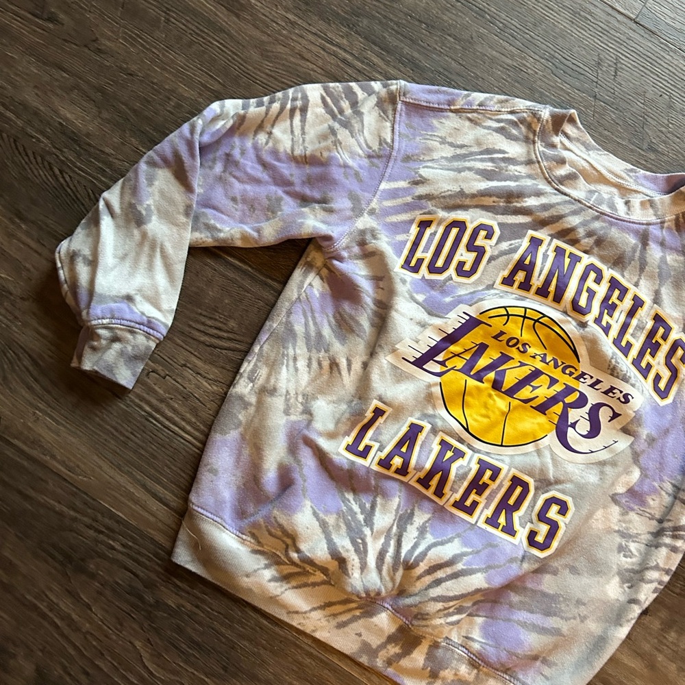 Los Angels Lakers Tie-Dye Crewneck Sweatshirt - Purple/Gold Xsmall - Picture 3 of 7